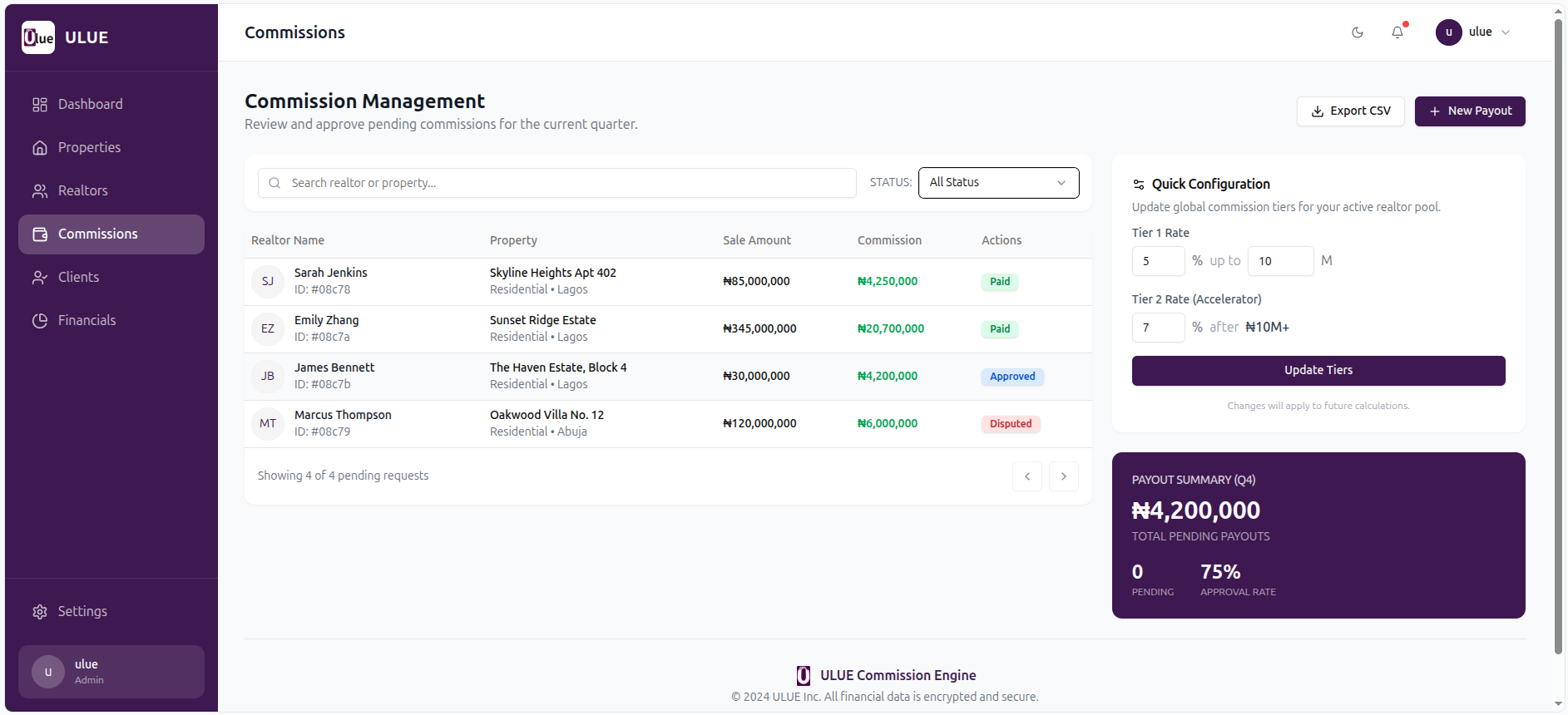 Commission Management